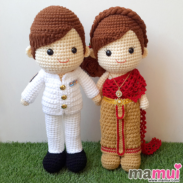 ตุ๊กตาแต่งงานชุดราชการและชุดไทยสูง 18 นิ้ว
