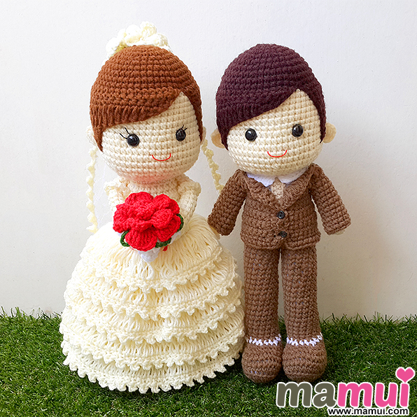 ตุ๊กตาแต่งงานเจ้าบ่าวสูทน้ำตาลสูง 13 นิ้ว