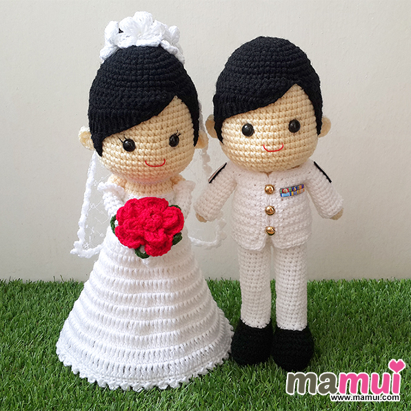 ตุ๊กตาแต่งงานชุดราชการเจ้าสาวกระโปรงตรงสูง 13 นิ้ว