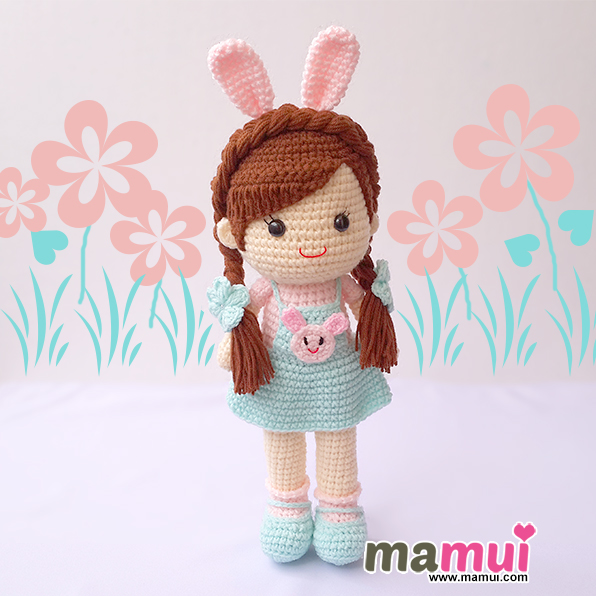 ตุ๊กตาแก๊งรักสัตว์น้องกระต่ายตุ๊กตาเด็กผู้หญิงสวมชุดกระต่ายสูง 13 นิ้ว