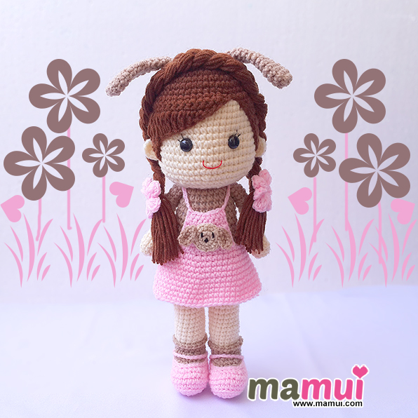 ตุ๊กตาน้องหมาตุ๊กตาเด็กผู้หญิงสวมชุดน้องหมาสูง 13 นิ้วค่ะ