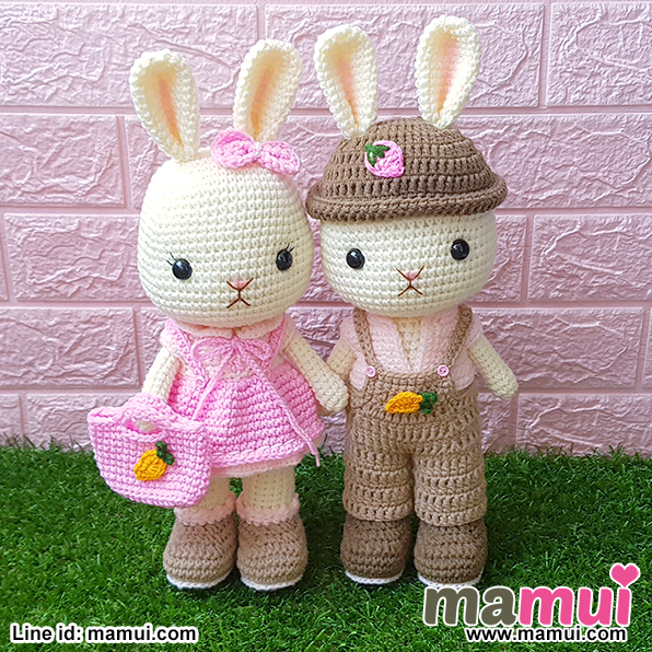 ตุ๊กตาคู่รักน้องกระต่ายสูง 13 นิ้ว