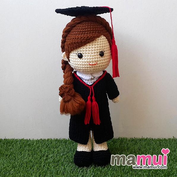 ตุ๊กตารับปริญญาเกษตรศาสตร์คณะวิศวกรรมศาสตร์ผมเปียสูง 13 นิ้ว