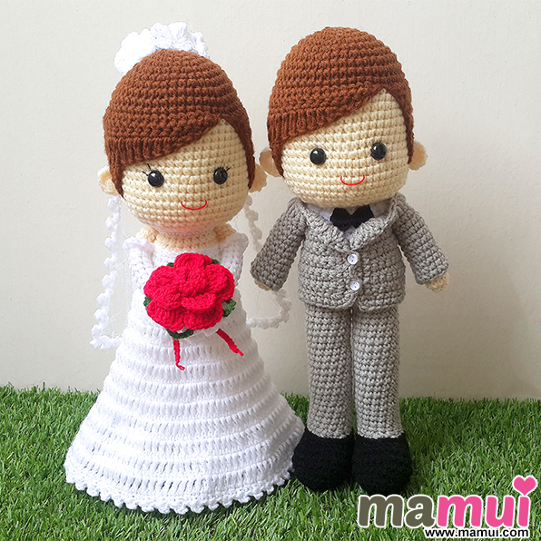 ตุ๊กตาแต่งงานกระโปรงยาวผมน้ำตาลสูง 13 นิ้ว