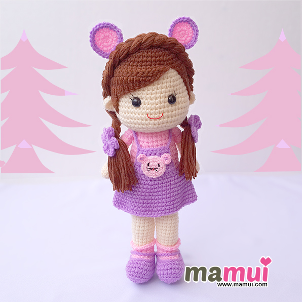 ตุ๊กตาน้องหนูนาตุ๊กตาเด็กผู้หญิงสวมชุดหนูสูง 13 นิ้ว