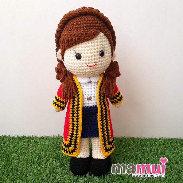 ตุ๊กตารับปริญญาพระจอมเกล้าผมเปียสองข้างสั้นสูง 13 นิ้ว