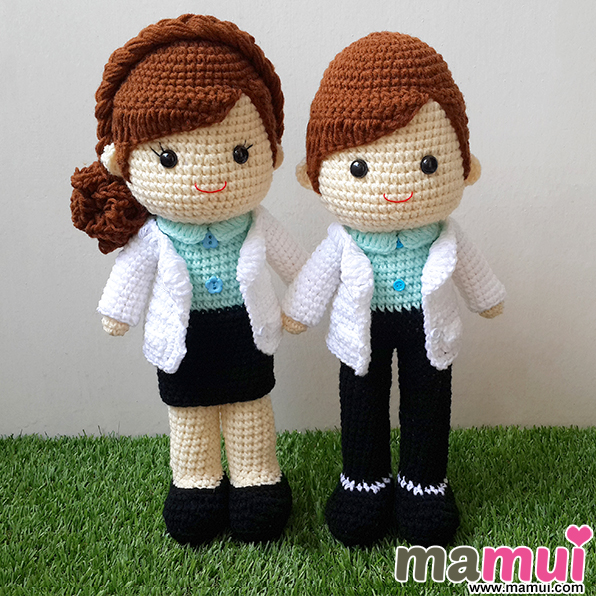 ตุ๊กตาคู่หมอผู้ชายผู้หญิงสูง 13 นิ้ว