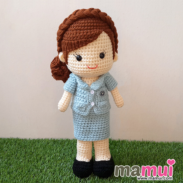 ตุ๊กตาหมออนามัยผมเกล้าข้างสูง 13 นิ้ว