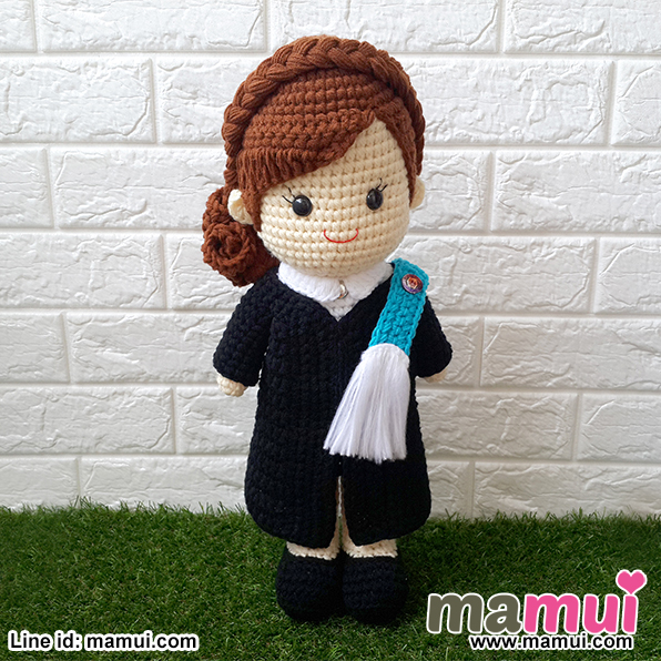 ตุ๊กตารับปริญญาศรีปทุมคณะบริหารธุรกิจทรงผมเกล้าสูง 18 นิ้ว