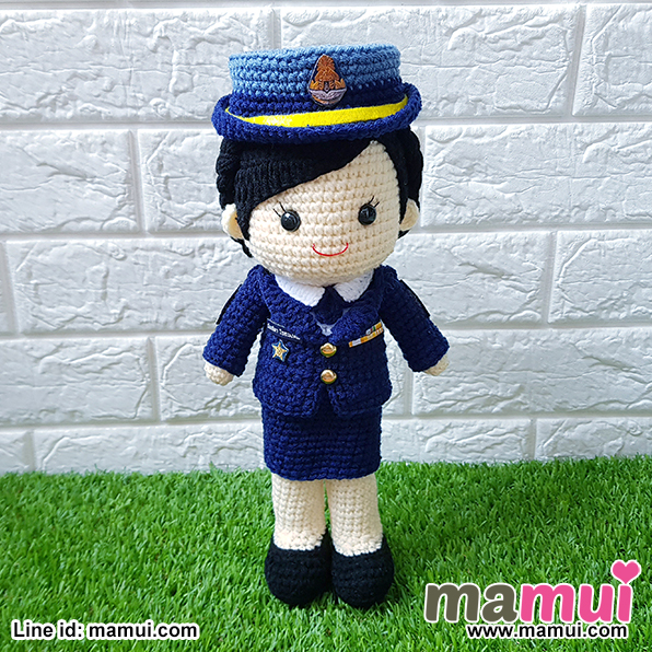 ตุ๊กตาทหารอากาศหญิงชุดสีน้ำเงินสูง 13 นิ้ว