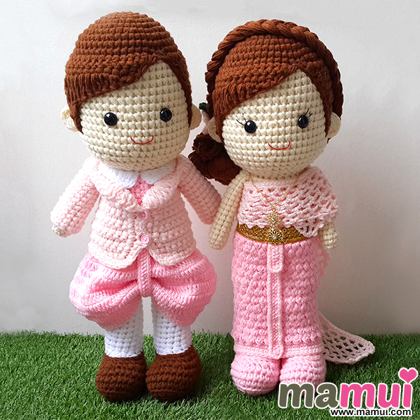 ตุ๊กตาแต่งงานชุดไทยสูง 18 นิ้ว