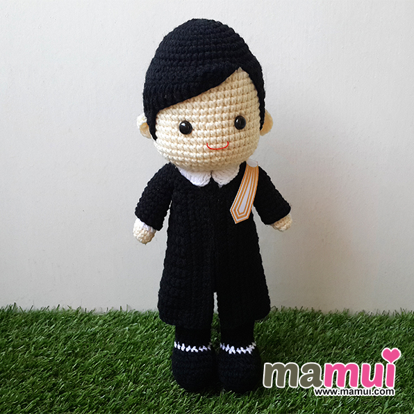ตุ๊กตาทนายความผู้ชายผมสีดำสูง 13 นิ้ว