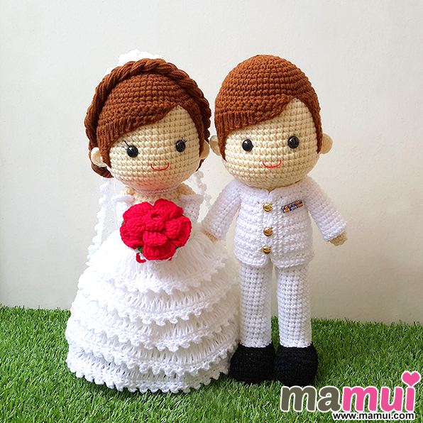 ตุ๊กตาแต่งงานชุดราชการสูง 13 นิ้ว