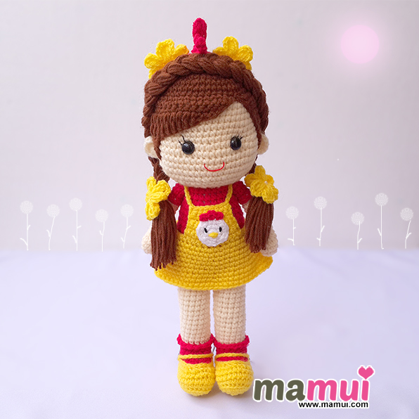 ตุ๊กตาแก๊งรักสัตว์น้องไก่ตุ๊กตาเด็กผู้หญิงสวมชุดไก่สูง 13 นิ้ว