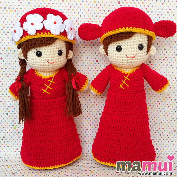 ตุ๊กตาแต่งงานชุดจีนสูง 13 นิ้ว