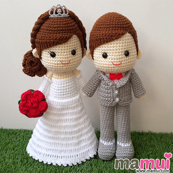 ตุ๊กตาแต่งงานเจ้าสาวสวมมงกุฎกระโปรงตรงสูง 13 นิ้ว