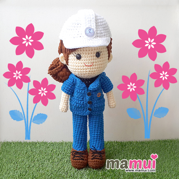 ตุ๊กตาวิศวกรผู้หญิงการประปานครหลวงสูง 18 นิ้ว