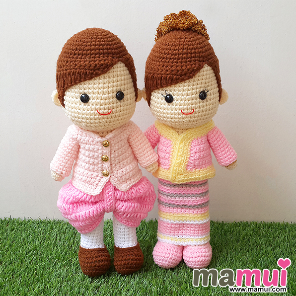 ตุ๊กตาแต่งงานชุดไทยล้านนาสูง 13 นิ้ว