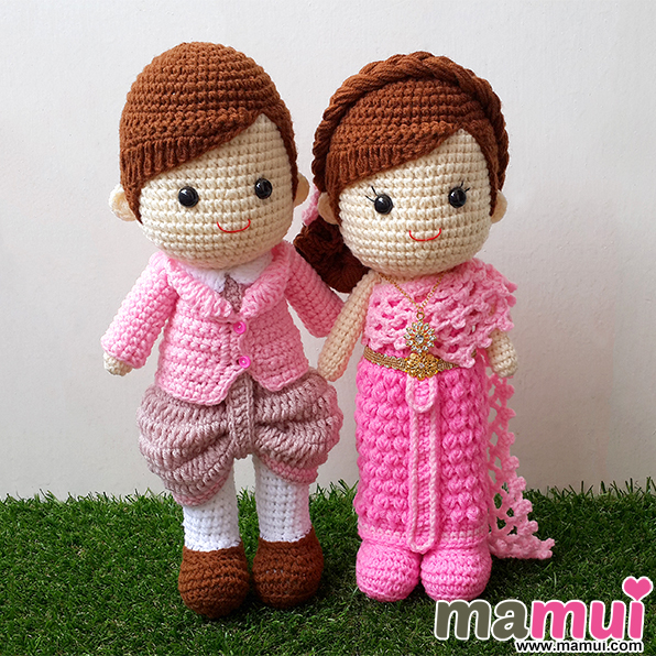 ตุ๊กตาแต่งงานชุดไทยสูง 13 นิ้ว