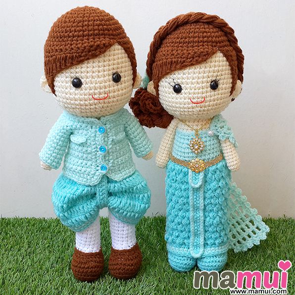 ตุ๊กตาแต่งงานชุดไทยสูง 13 นิ้ว