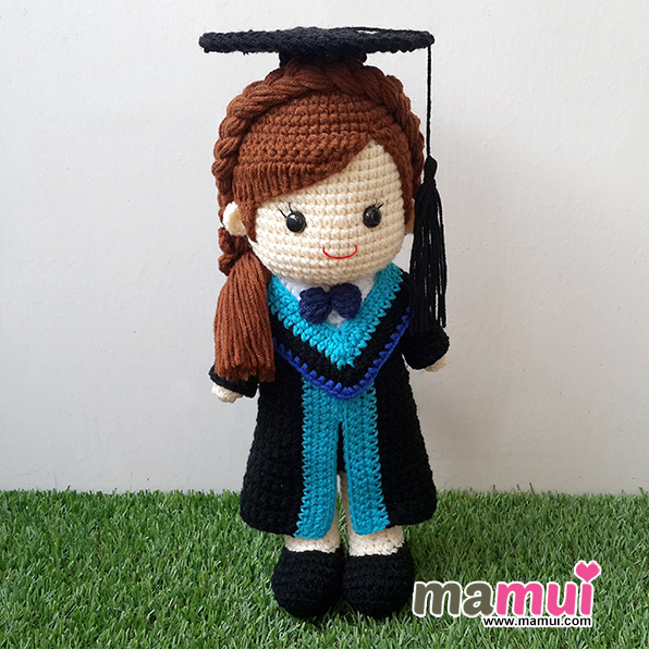 ตุ๊กตารับปริญญามหิดลการจัดการผมยาวสูง 13 นิ้ว