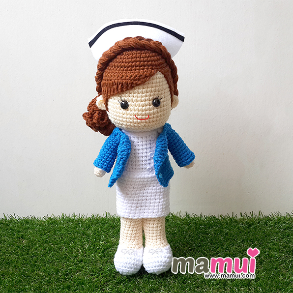 ตุ๊กตาพยาบาลเสื้อคลุมสีน้ำเงินสูง 13 นิ้ว