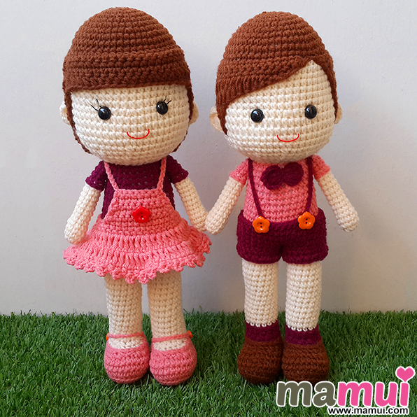 ตุ๊กตาคู่รักผู้หญิงผมบ๊อบสูง 13 นิ้ว