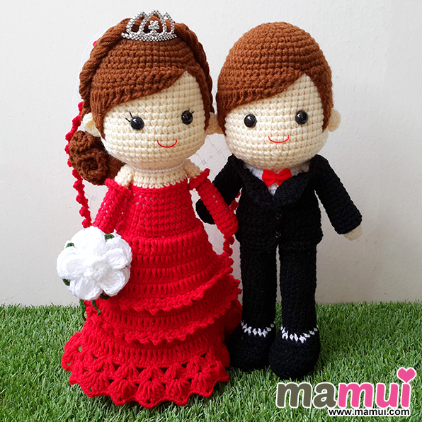 ตุ๊กตาแต่งงานเจ้าสาวสวมมงกุฎสูง 13 นิ้ว