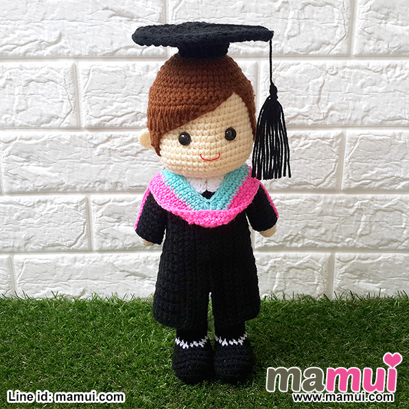 ตุ๊กตารับปริญญามหาวิทยาลัยรังสิตคณะบริหารธุรกิจผู้ชายสูง 13 นิ้ว