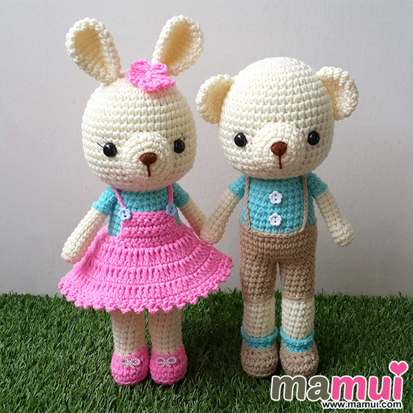 ตุ๊กตาหมีกระต่ายคู่รักสูง 11.5 นิ้ว