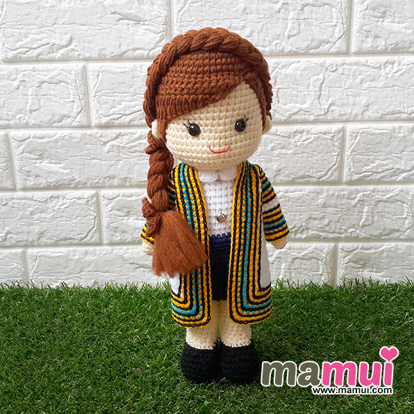 ตุ๊กตารับปริญญาจุฬาคณะพาณิชยศาสตร์และการบัญชีผมเปียสูง 13 นิ้ว