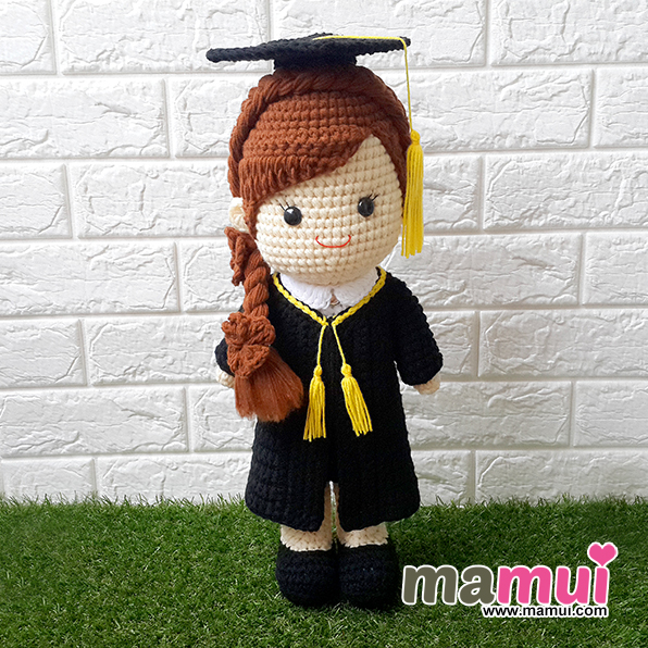 ตุ๊กตารับปริญญาเกษตรศาสตร์คณะเกษตรผมเปียสูง 18 นิ้ว