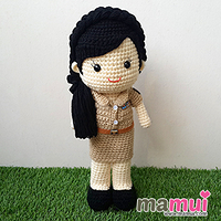 ตุ๊กตาครูผู้หญิงผมยาวสีดำสูง 13 นิ้ว